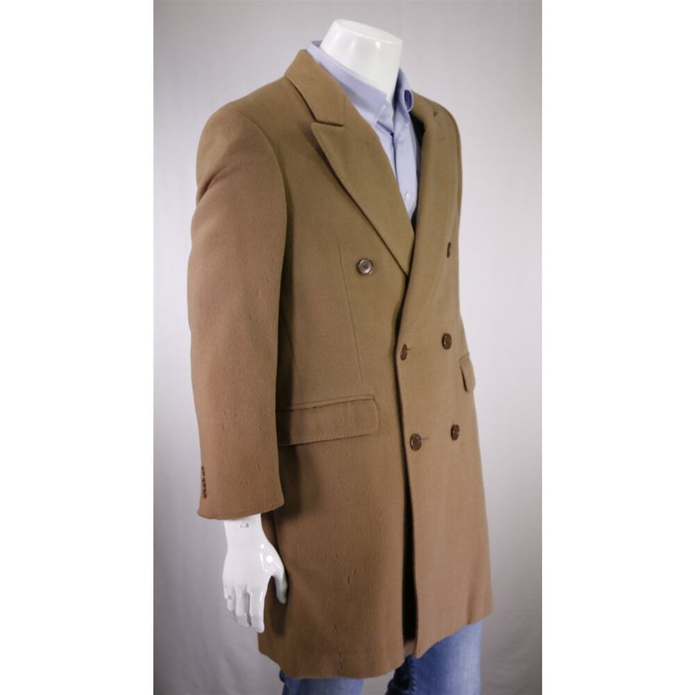 Marcello Milanelli Camel Brown Zegna Wool 2Btn Double Breasted Overcoat Coat 38S - Picture 5 of 10